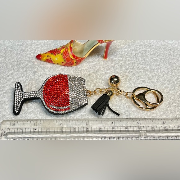 Wine glitter keychain purse bling - Picture 6 of 11